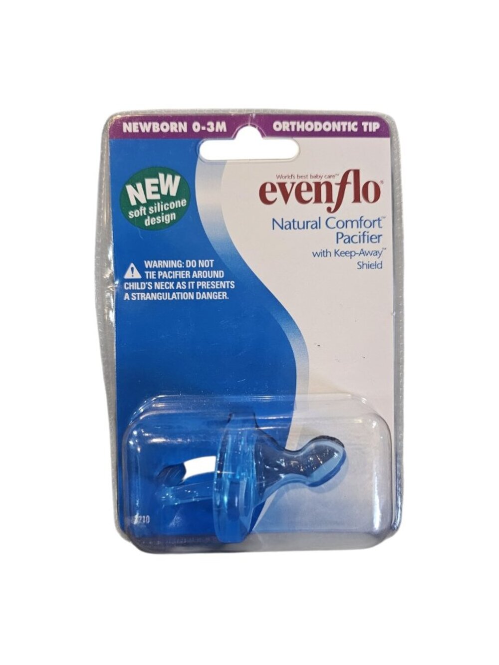 Evenflo Natural Comfort Pacifier 0 Ton3 Months Orthodontic Tip Blue